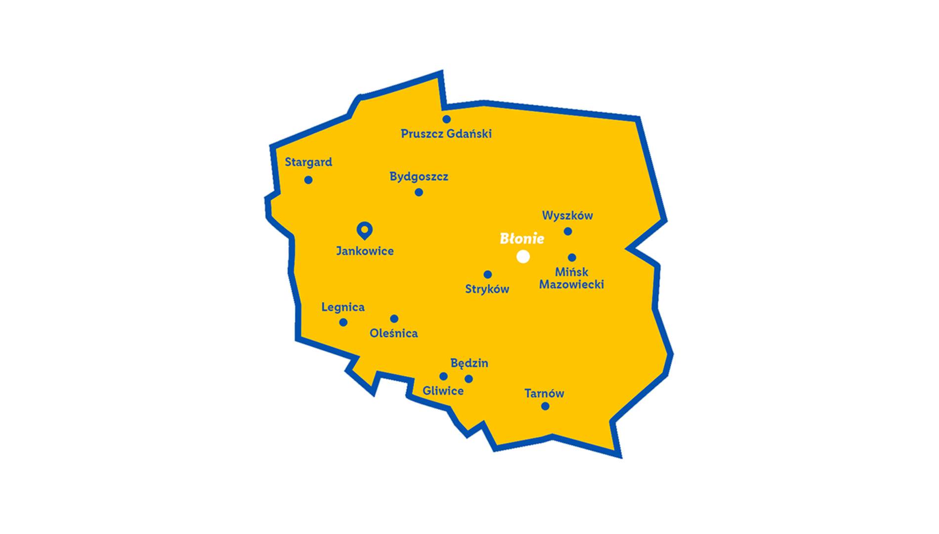 Centrum dystrybucji Błonie na mapie Polski
