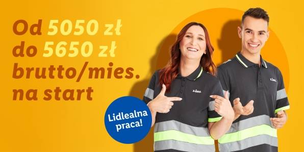 Pracownik Magazynu. Lidlealna praca! Zarobki od 5050 zł do 5650 zł brutto miesięcznie!
